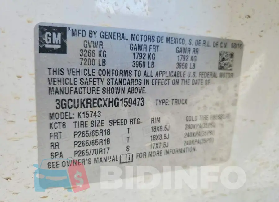 3GCUKRECXHG159473 Photo# 12