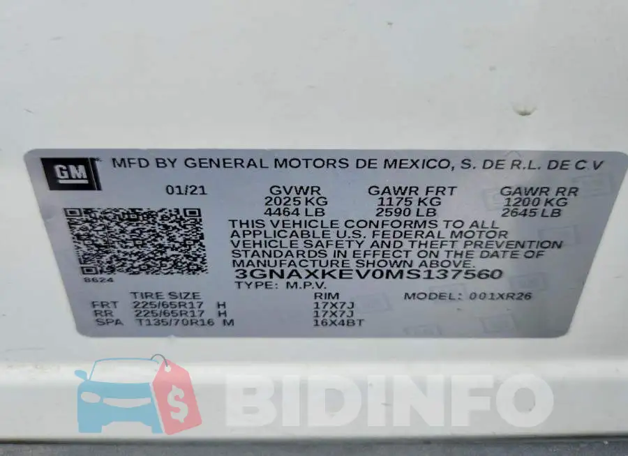 3GNAXKEV0MS137560 Photo# 12