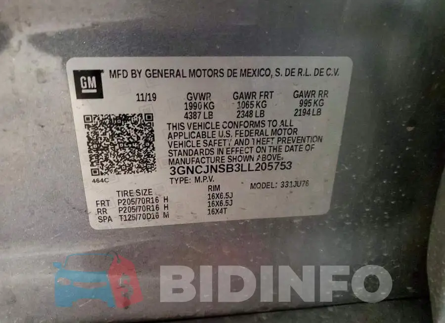 3GNCJNSB3LL205753 Photo# 13