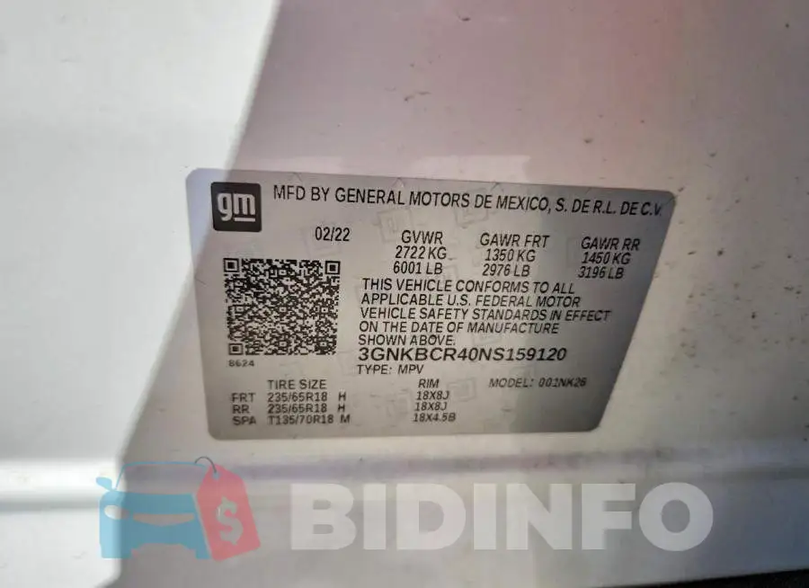 3GNKBCR40NS159120 Photo# 13