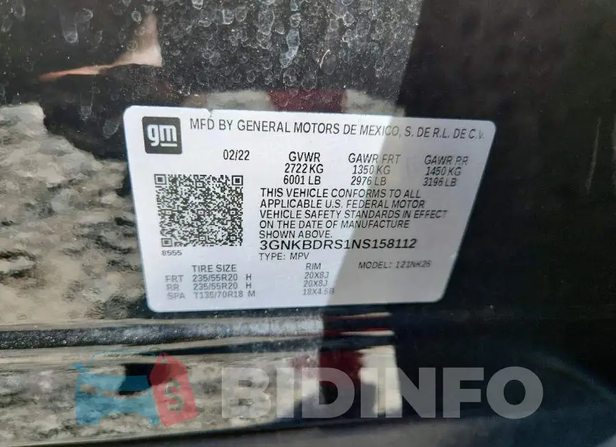 3GNKBDRS1NS158112 Photo# 13