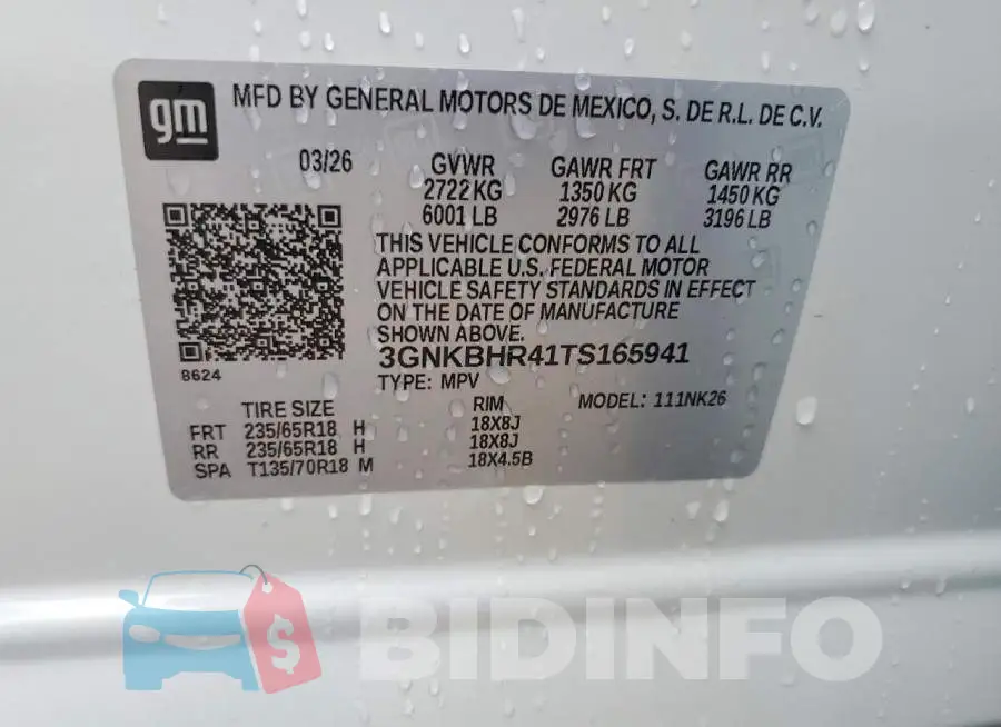 3GNKBHR41TS165941 Photo# 13