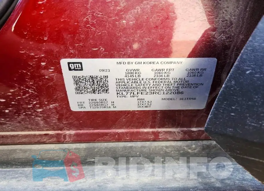 KL77LFE23RC122086 Photo# 14