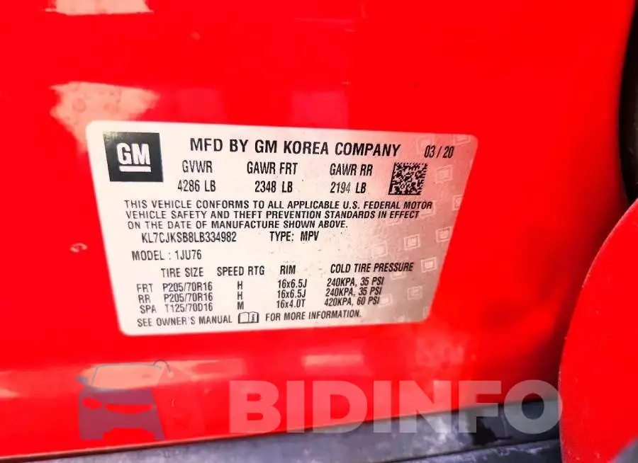KL7CJKSB8LB334982 Photo# 13