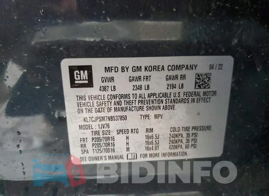 KL7CJPSM7NB537850 Photo# 13