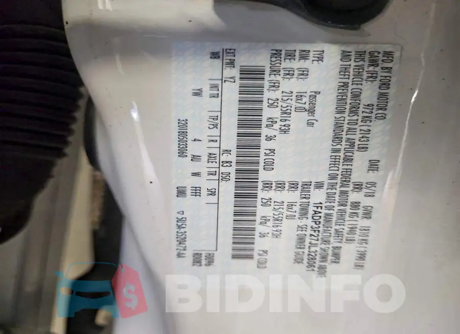1FADP3F27JL328061 Photo# 13