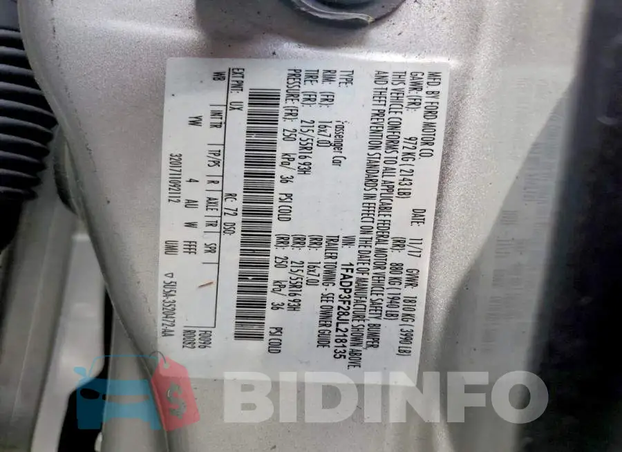 1FADP3F28JL218135 Photo# 12