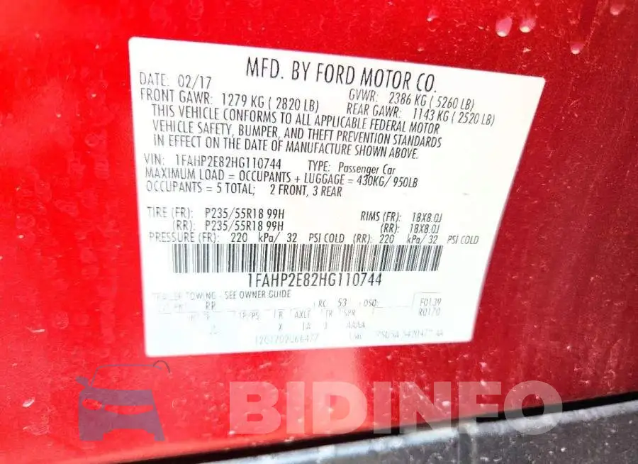 1FAHP2E82HG110744 Photo# 12
