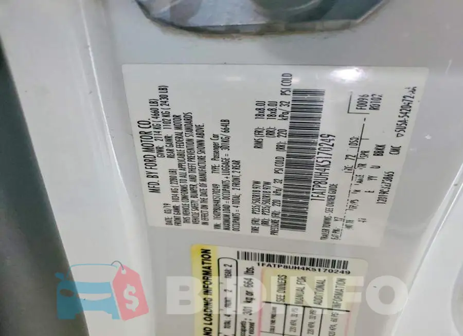 1FATP8UH4K5170249 Photo# 12