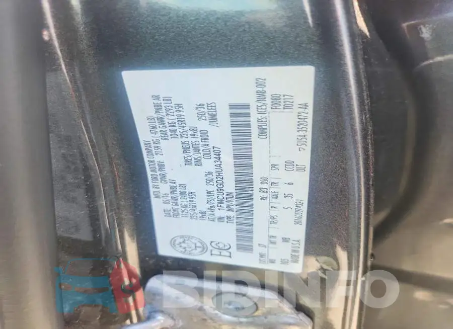 1FMCU9GD2HUA34407 Photo# 13