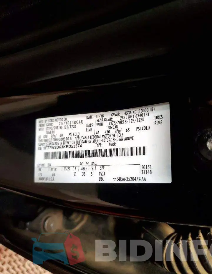 1FT7W2B63KED53574 Photo# 13
