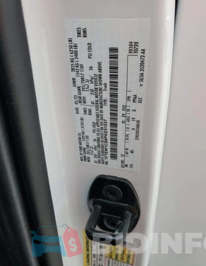 1FTEW1CB8PKE51537 Photo# 12