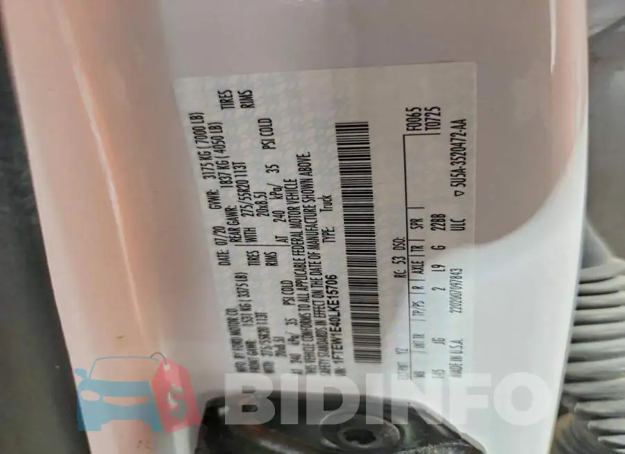 1FTEW1E40LKE15706 Photo# 12