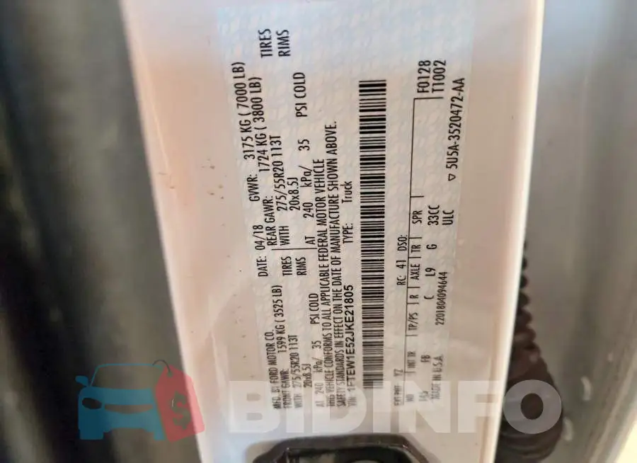 1FTEW1E52JKE21805 Photo# 12