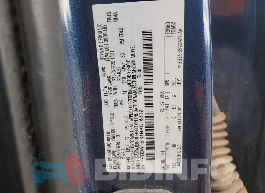 1FTEW1EG1HKC16312 Photo# 12