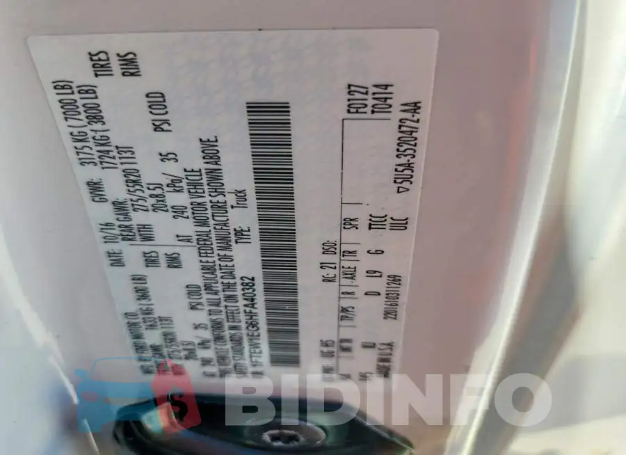 1FTEW1EG6HFA40382 Photo# 12