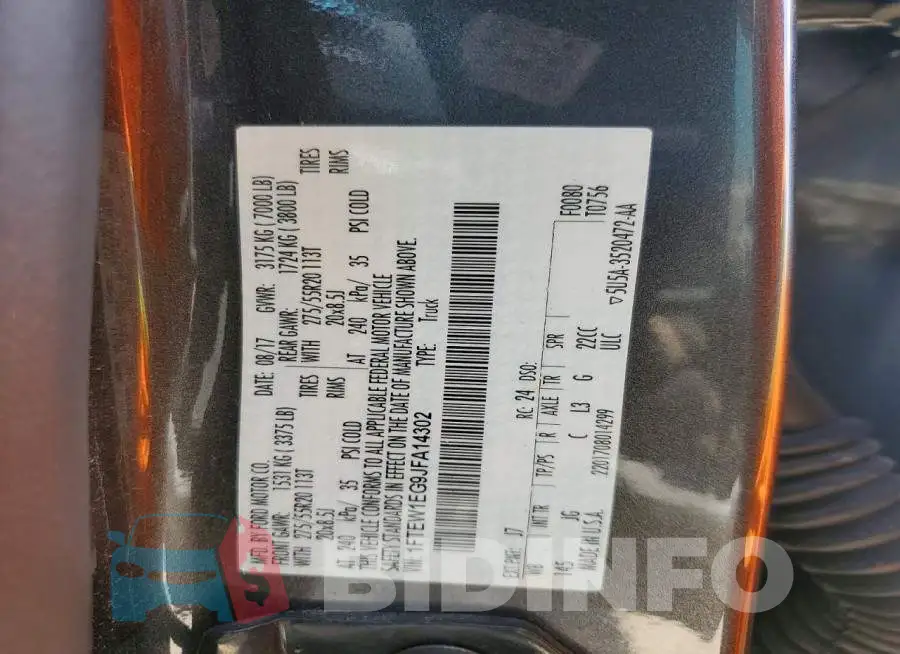 1FTEW1EG9JFA14302 Photo# 12