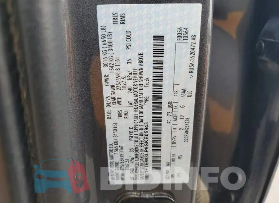 1FTEW3LP9SKE05943 Photo# 12