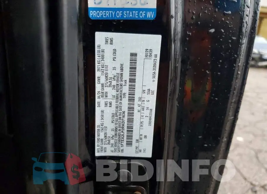 1FTEX2LP2RKD71636 Photo# 12