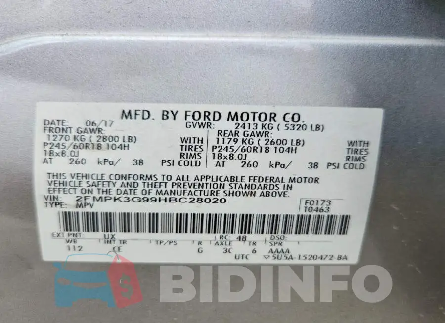 2FMPK3G99HBC28020 Photo# 10