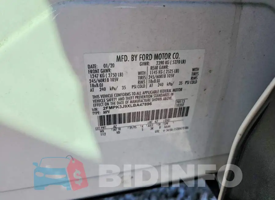 2FMPK3J9XLBA47896 Photo# 13