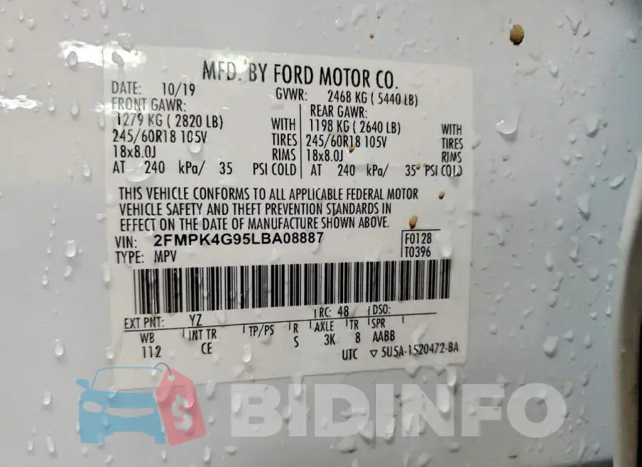 2FMPK4G95LBA08887 Photo# 14