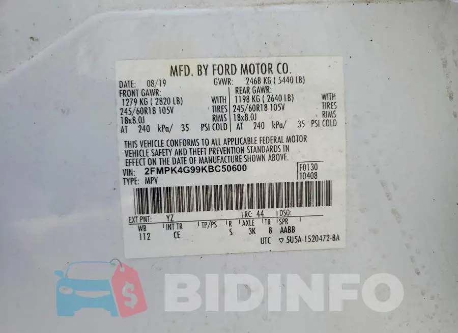 2FMPK4G99KBC50600 Photo# 13