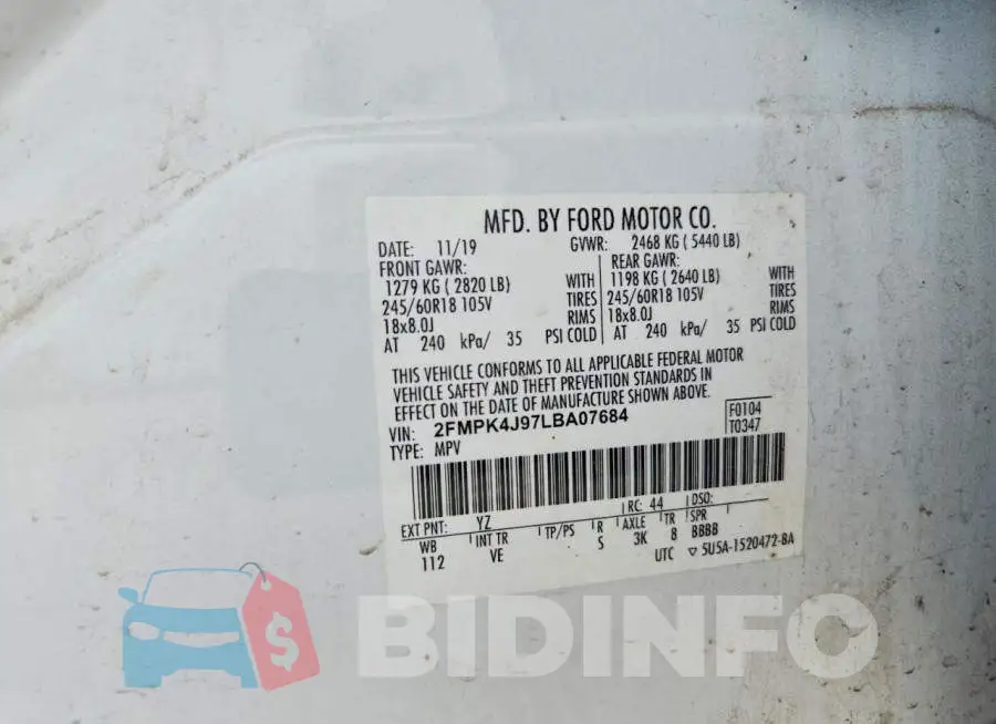 2FMPK4J97LBA07684 Photo# 13