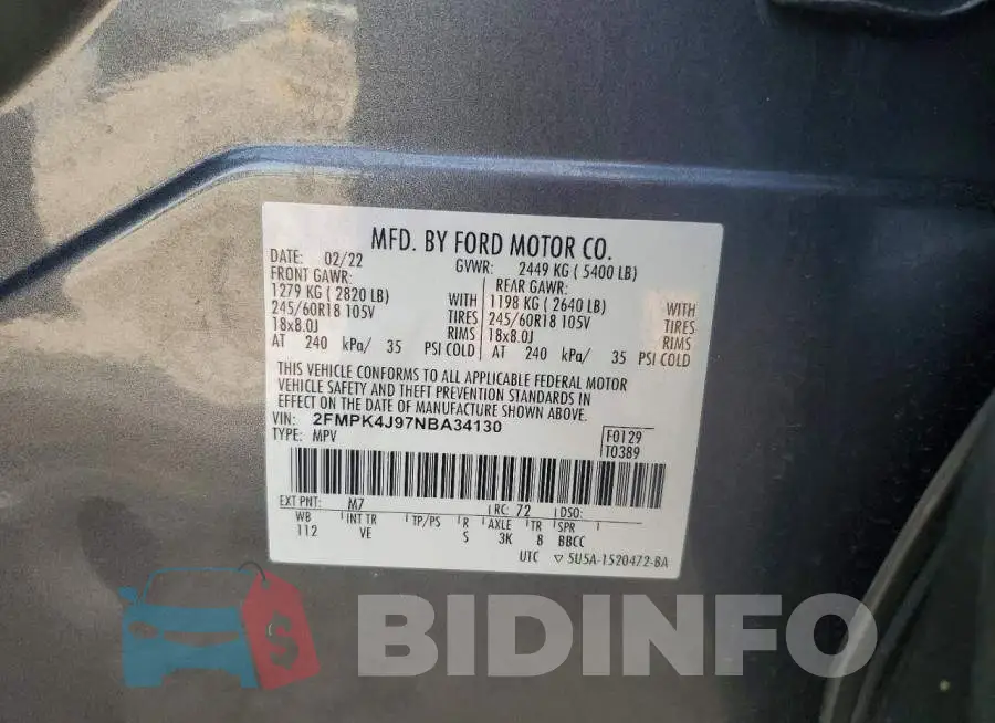 2FMPK4J97NBA34130 Photo# 14