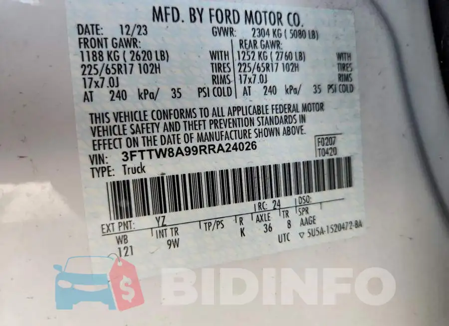 3FTTW8A99RRA24026 Photo# 13