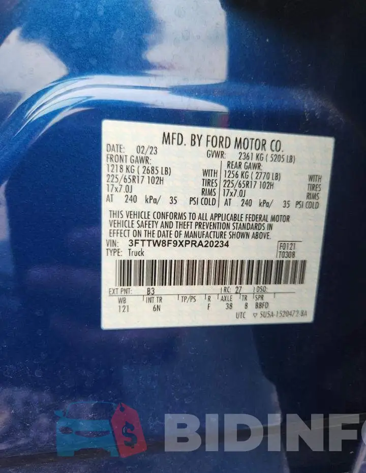 3FTTW8F9XPRA20234 Photo# 12