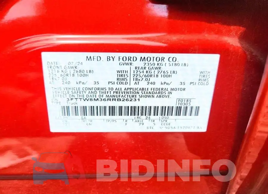 3FTTW8M36RRB26231 Photo# 12