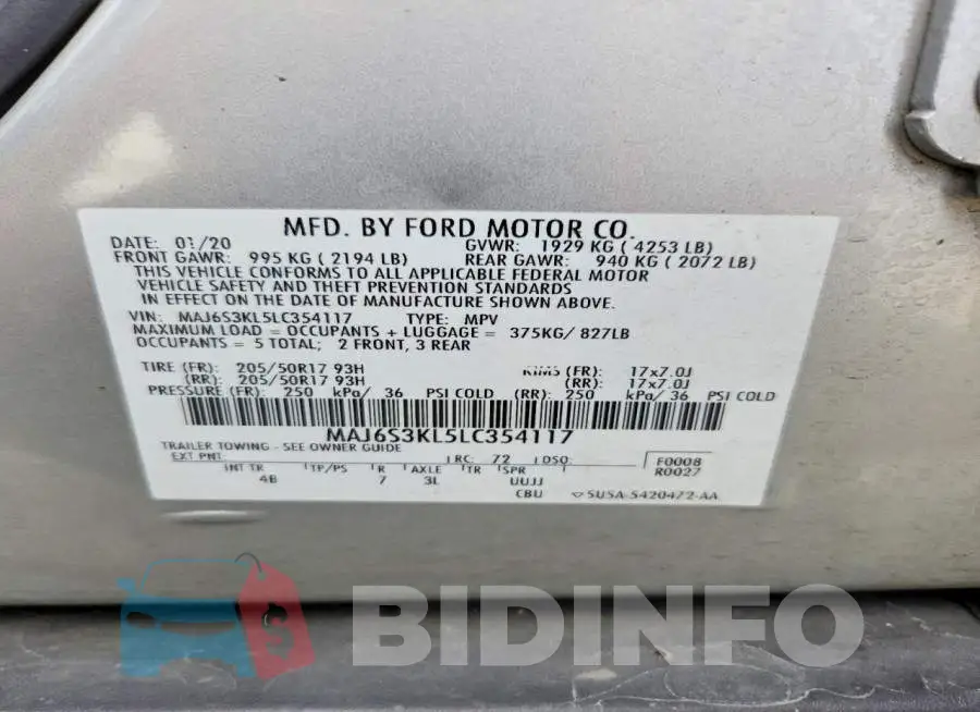 MAJ6S3KL5LC354117 Photo# 13