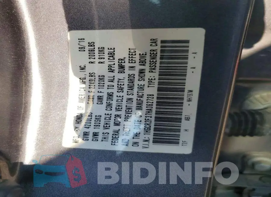 1HGCR2F37HA062728 Photo# 13