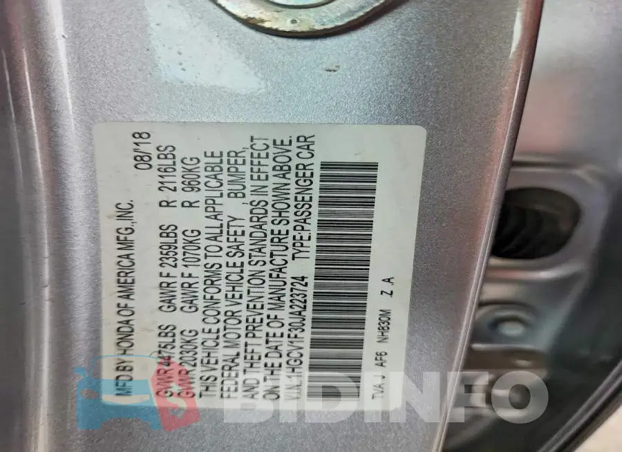 1HGCV1F30JA223724 Photo# 12