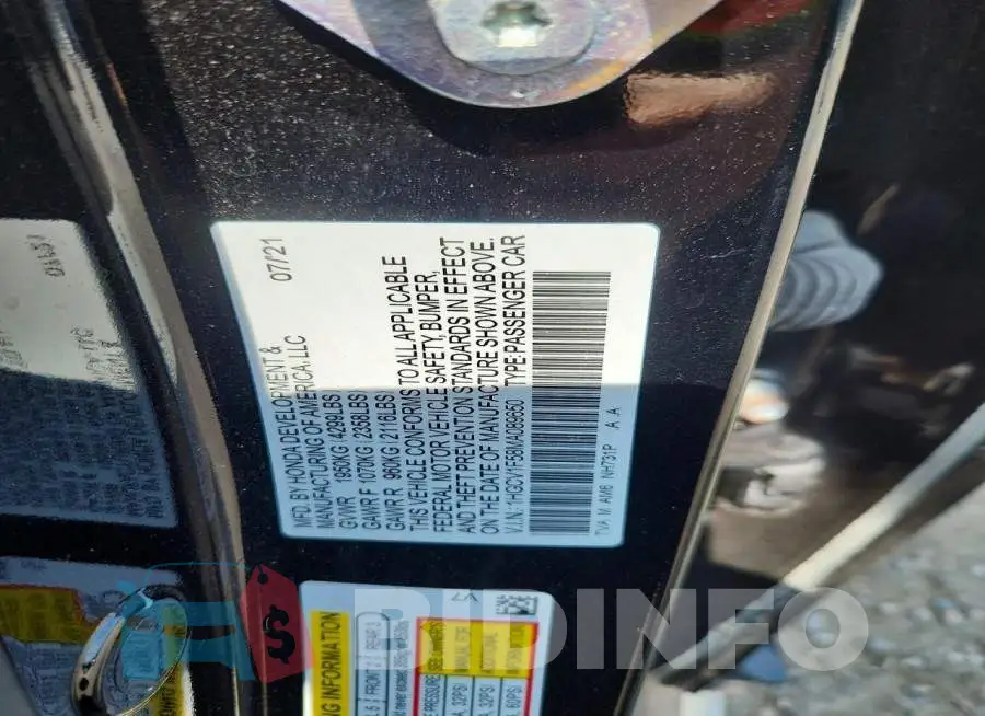 1HGCV1F58MA089650 Photo# 12