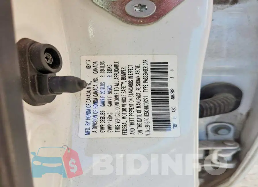 2HGFC1E5XHH706221 Photo# 12