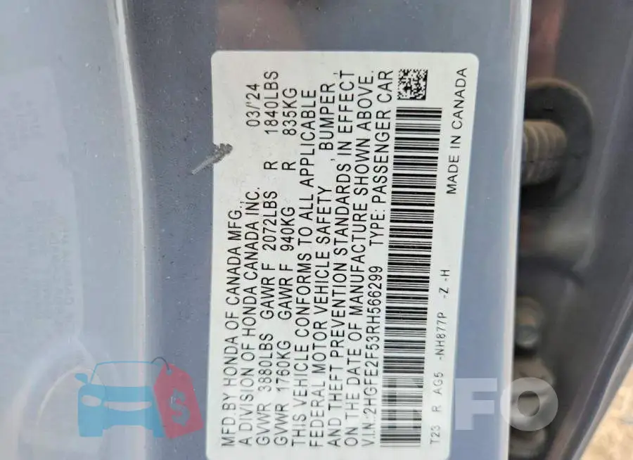 2HGFE2F53RH566299 Photo# 12