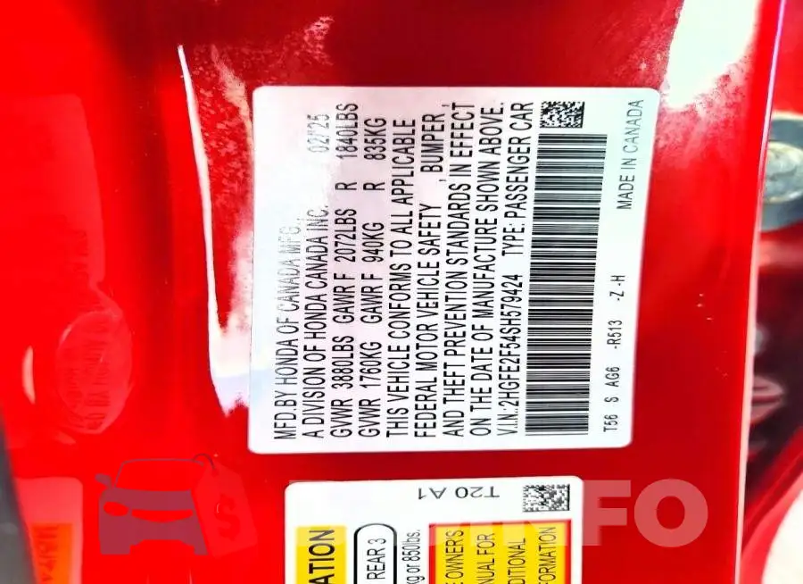 2HGFE2F54SH579424 Photo# 12