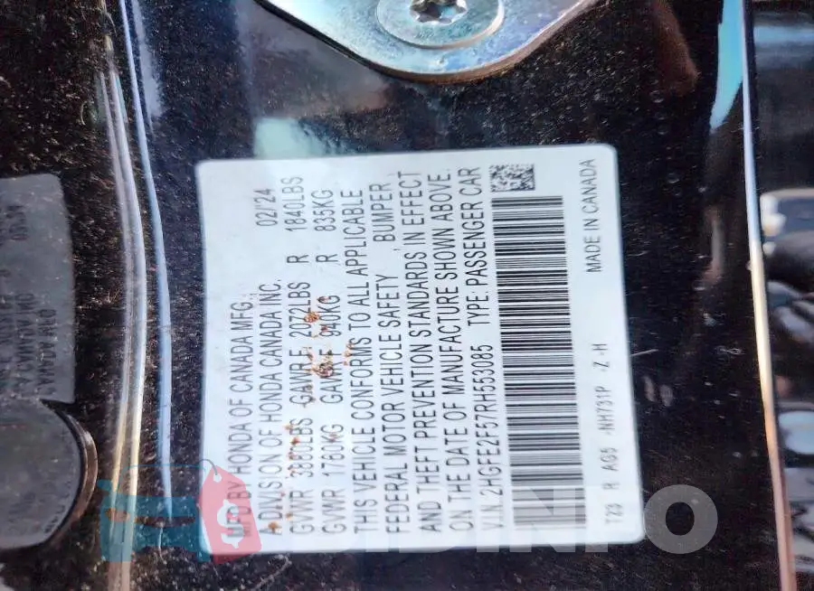 2HGFE2F57RH553085 Photo# 12