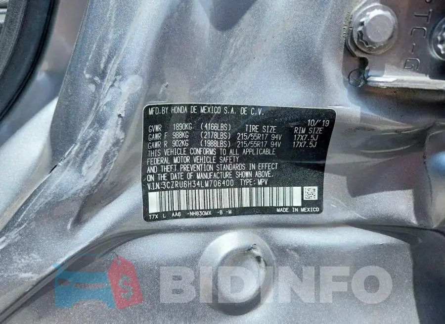 3CZRU6H34LM706400 Photo# 12