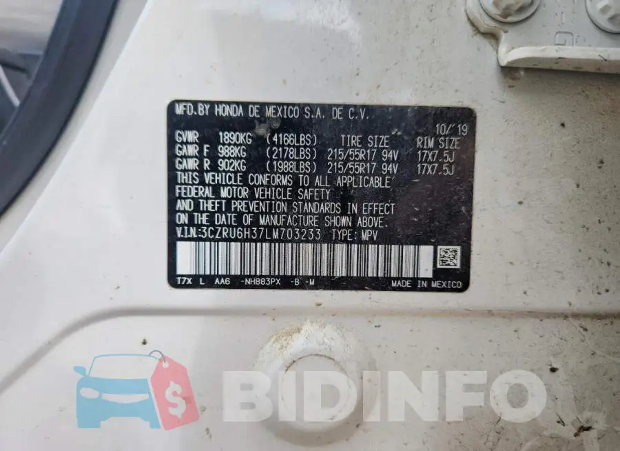 3CZRU6H37LM703233 Photo# 14