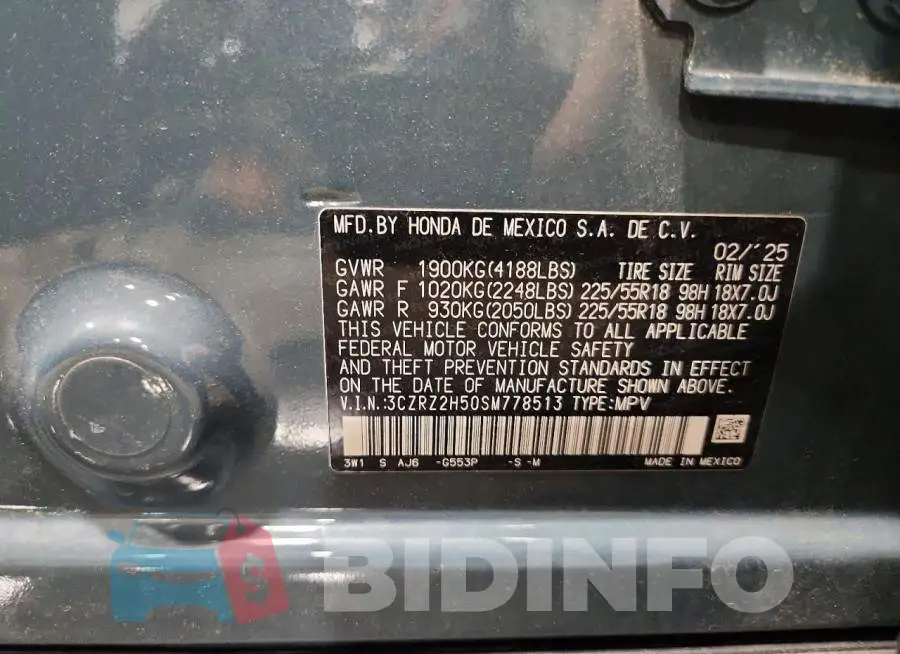 3CZRZ2H50SM778513 Photo# 12