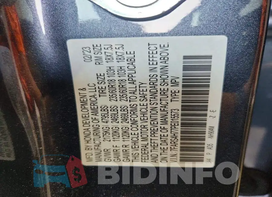 7FARS4H77PE015573 Photo# 14