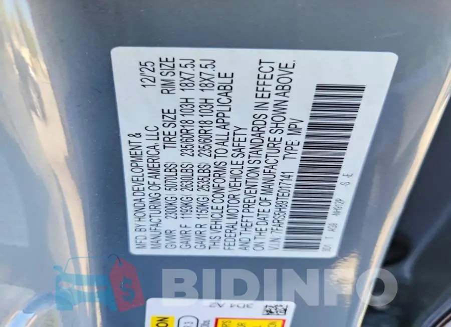 7FARS5H89TE017141 Photo# 12