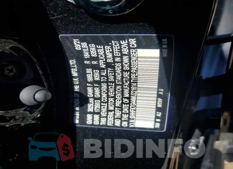 SHHFK7G44MU221614 Photo# 12