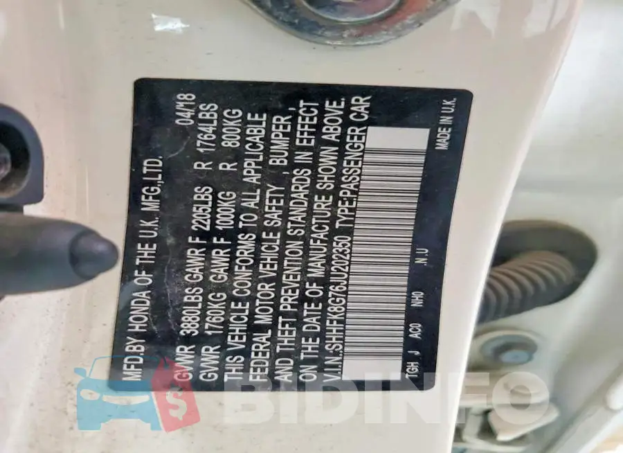 SHHFK8G76JU202350 Photo# 12