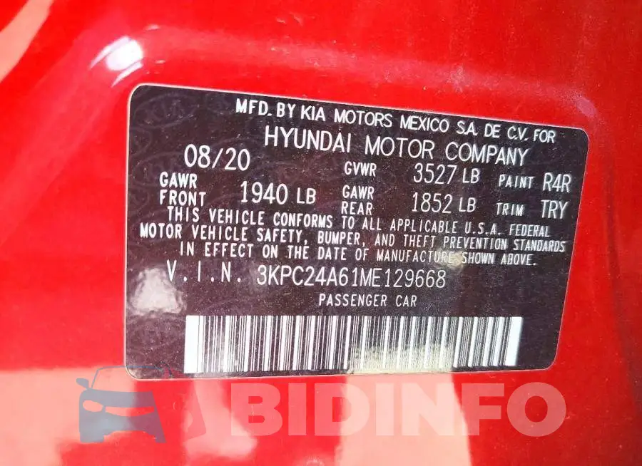 3KPC24A61ME129668 Photo# 12