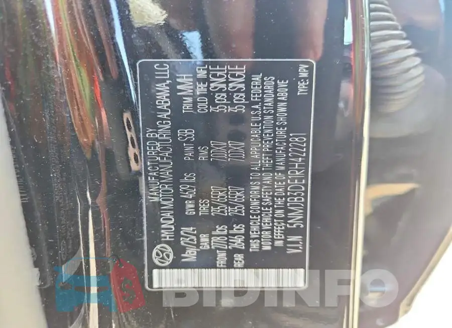 5NMJB3DE1RH422281 Photo# 13