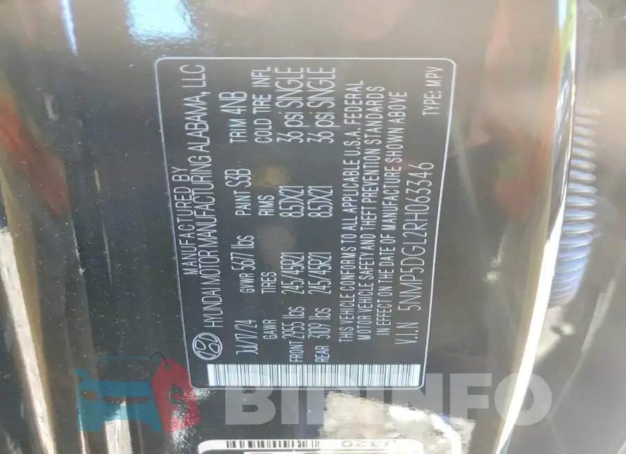 5NMP5DGL2RH063346 Photo# 13